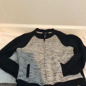 Black and white cotton, knitted kids jacket